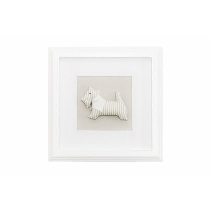 Dekoracia textilny obraz so psikom so satkou 1 nunobaby.sk