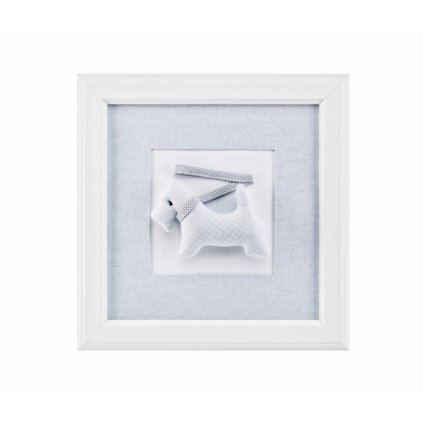 obrázok do detskej izby so psíkom na vodítku šedý nunobaby.sk