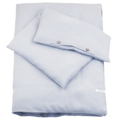 detské obliečky do postieľky s výplňou 100x135cm zo 100% ľanu bledo modrá