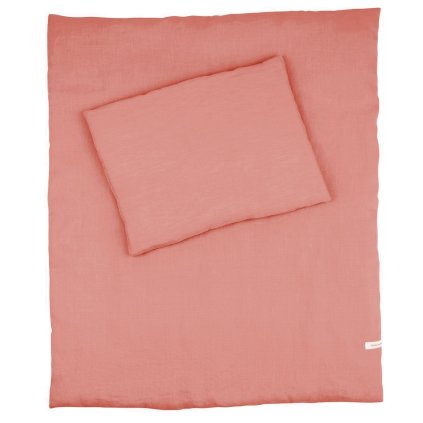 detské obliečky do postieľky 100% ľan marhulová nunobaby.sk