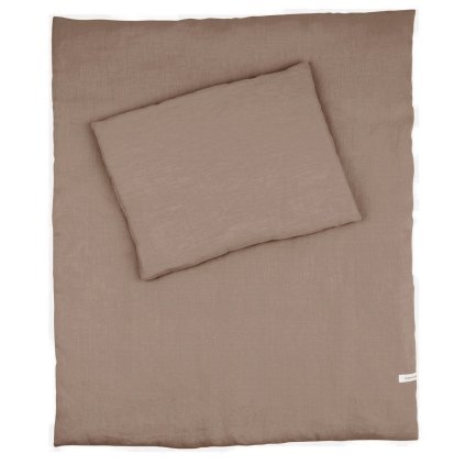 detské obliečky do postieľky 100% ľan hnedá nunobaby.sk