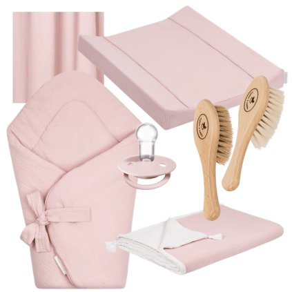 novorodenecká súprava mušelinová ružová nunobaby.sk