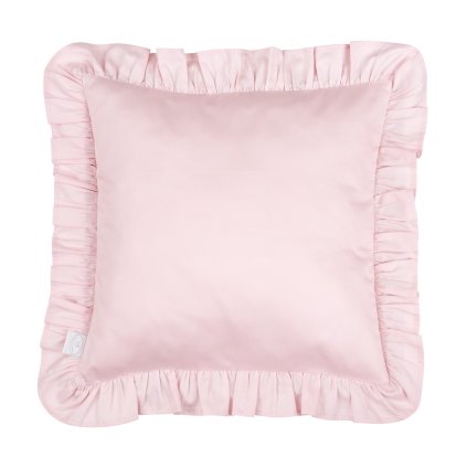 vankúš s volánikmi zo saténovej bavlny s výplňou ružová nunobaby.sk