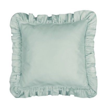 vankúš s volánikmi zo saténovej bavlny s výplňou mentolová 2 nunobaby.sk
