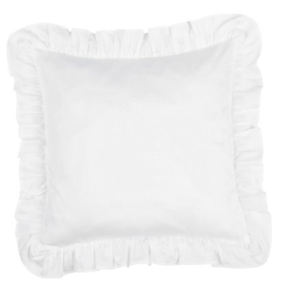 vankúš s volánom z prémiovej saténovej bavlny s výplňou biely 2 nunobaby.sk