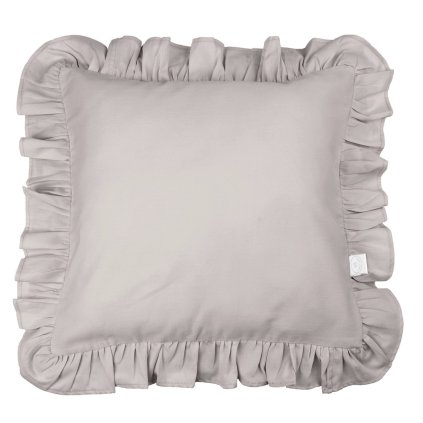 vankúš s volánom z prémiovej saténovej bavlny s výplňou tmavobéžová nunobaby.sk