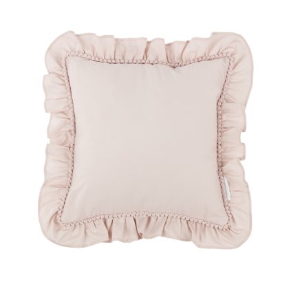 Boho dekoračný vankúš s volánom pudrovo ružová nunobaby.sk