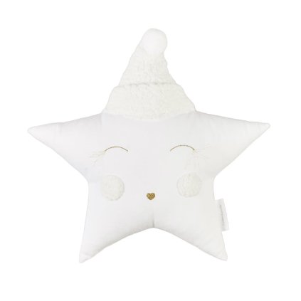 Boho dekoračný vankúš hviezdička biely nunobaby.sk