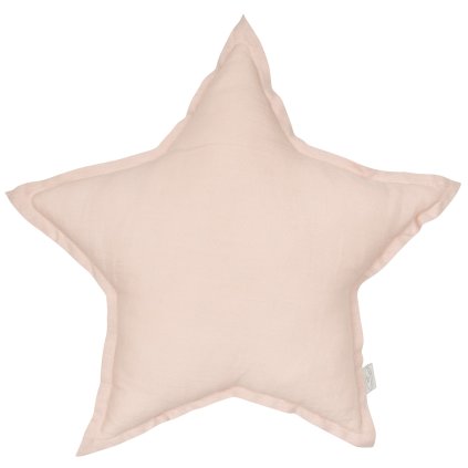 Pure Nature dekoračný vankúš hviezda zo 100% ľanu pudrovo ružová nunobaby.sk