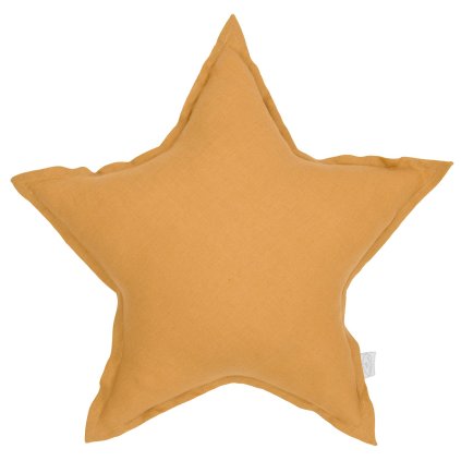 Pure Nature dekoračný vankúš hviezda zo 100% ľanu karamel nunobaby.sk
