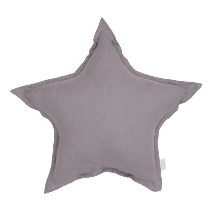 Pure Nature dekoračný vankúš hviezda zo 100% ľanu šedá nunobaby.sk