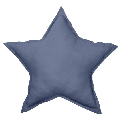 Pure Nature dekoračný vankúš hviezda zo 100% ľanu modrý nunobaby.sk