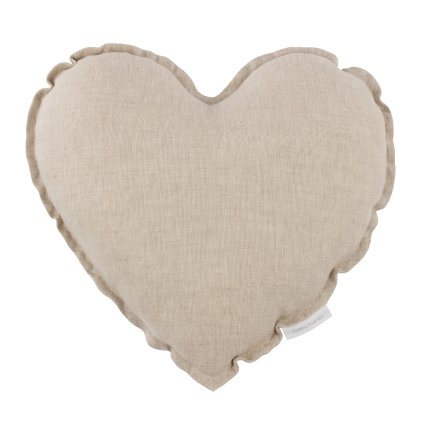 Pure Nature dekoračný vankúš srdce zo 100% ľanu natural nunobaby.sk