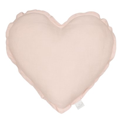 Pure Nature dekoračný vankúš srdce zo 100% ľanu pudrovo ružová nunobaby.sk