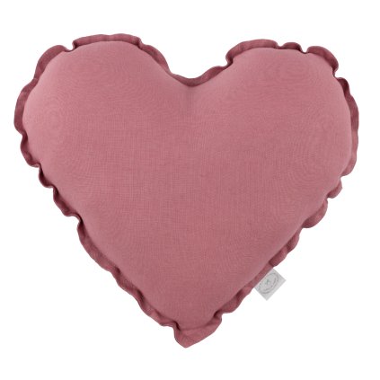 Pure Nature dekoračný vankúš srdce zo 100% ľanu ružová nunobaby.sk