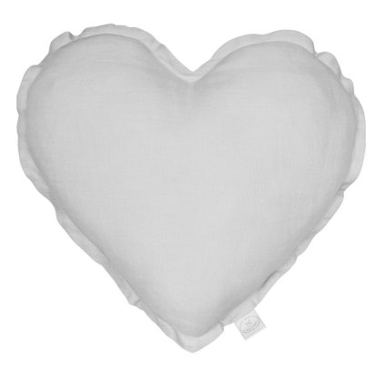 Pure Nature dekoračný vankúš srdce zo 100% ľanu bledo šedá nunobaby.sk