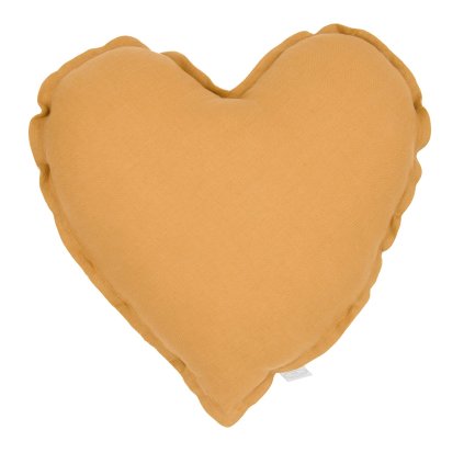 Pure Nature dekoračný vankúš srdce zo 100% ľanu karamel nunobaby.sk