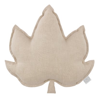 Pure Nature dekoračný vankúš javorový list zo 100% ľanu natural nunobaby.sk