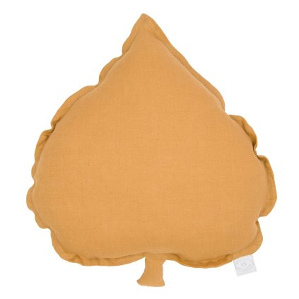 Pure Nature dekoračný vankúš lipový list zo 100% ľanu karamel nunobaby.sk