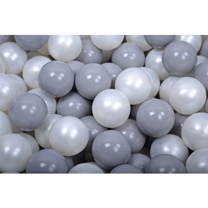 MeowBaby® SADA plastové loptičky do suchého bazéna Ø7cm šedá, biela perleťová nunobaby.sk