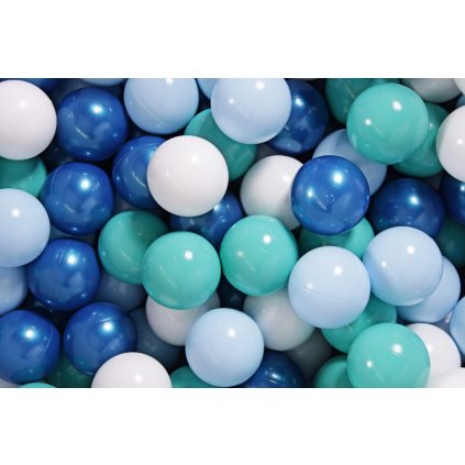 MeowBaby® SADA plastové loptičky do suchého bazéna Ø7cm tyrkysová, bledomodrá, biela, modrá perleťová nunobaby.sk