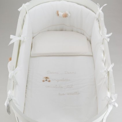 Nanán 4 dielna súprava do oválnej postieľky Tato smotanová nunobaby.sk