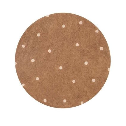 dywan do prania round dot chestnut 140cm