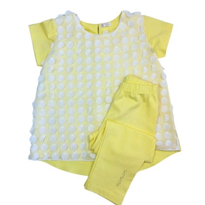 Nanán dievčenské tričko s legínami – žlté