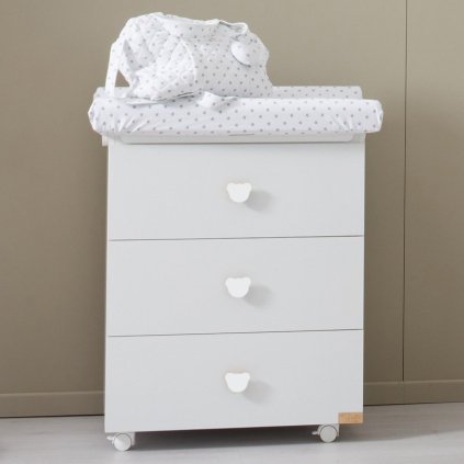 Nanán prebaľovací pult s vaničkou Dadini s bielymi medvedíkmi (3v1)