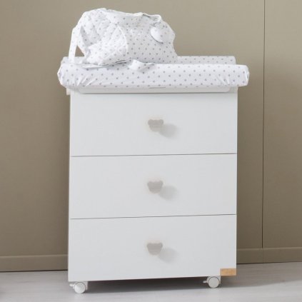 Nanán prebaľovací pult s vaničkou Dadini so šedými medvedíkmi (3v1_nunobaby