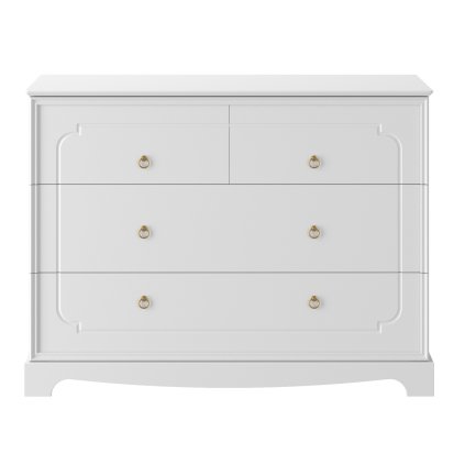 Detská elegantná veľká komoda so 4 zásuvkami biela nunobaby 6