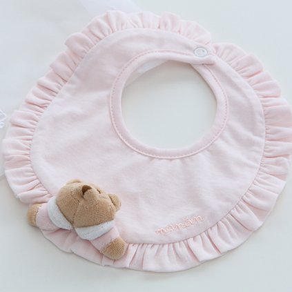 Nanán detský podbradník Puccio ružový nunobaby.sk