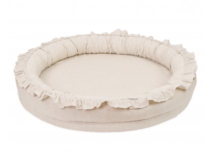 Lněné hnízdo kulaté Pure Nature Exclusive - přírodní