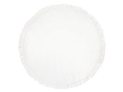 Lněná hrací podložka s volánky Pure Nature Exclusive - bílá