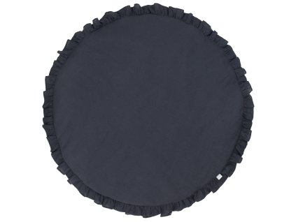 Lněná hrací podložka s volánky Pure Nature Exclusive - grafitová