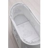 oválna detská postieľka s matracom a komplet výbavou Love biela nunobaby.sk