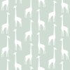 Tapeta Giraffes mint green