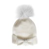 Nanán zimná detská čiapka s brmbolcom smotanová