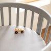 Bavlnená plachta do oválnej postieľky šedá nunobaby 1