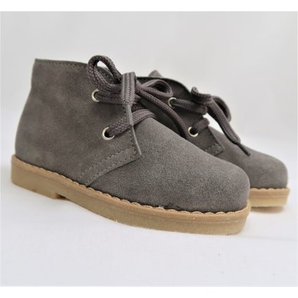 Semišové chlapčenské topánky šedé nunobaby.sk