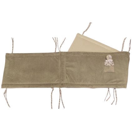 Quax plyšový mantinel do postieľky Bobo - šedý