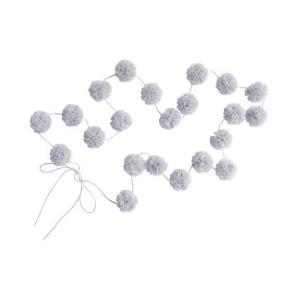 Mini PomPom Girlanda Light Grey