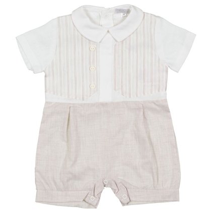 Nanán ľanový overal s vestou béžový nunobaby.sk