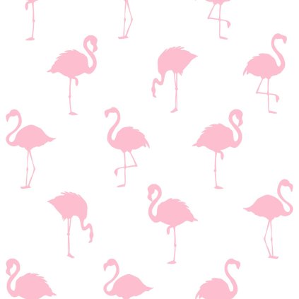 Tapeta Flamingos pink and white