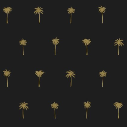 Tapeta Palm trees black and gold