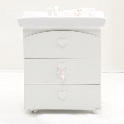 Nanán prebaľovací pult s vaničkou Fiocco ružový (3v1) nunobaby.sk