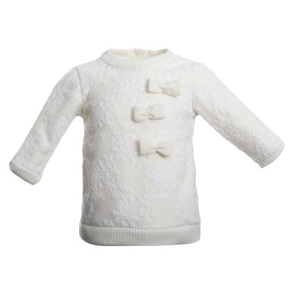 Nanán vlnené šaty s čipkou biele nunobaby.sk