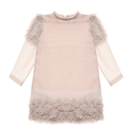 Nanán pletené detské šaty s kožušinkou ružové nunobaby.sk