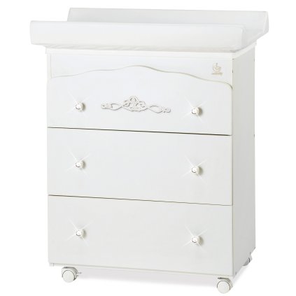 prebaľovací pult s vaničkou Magnifique Lux biela (3v1) nunobaby.sk