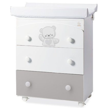 prebaľovací pult s vaničkou Jolie šedá (3v1) nunobaby.sk